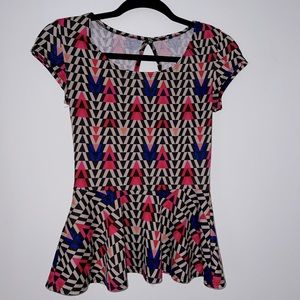 Multicolored peplum top